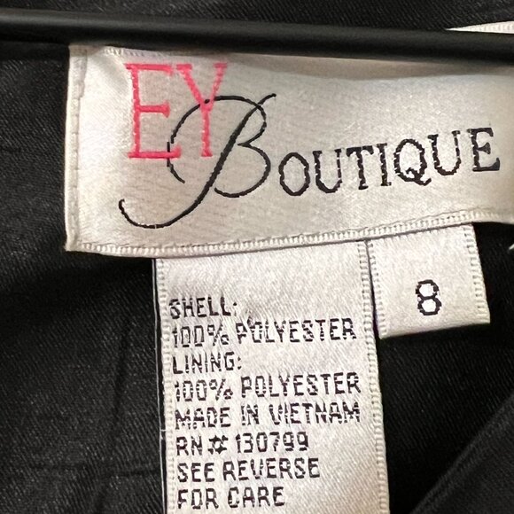 EY Boutique Women's Black White Striped Sleeveless Fit & Flare Dress Size 8 - Picture 4 of 9